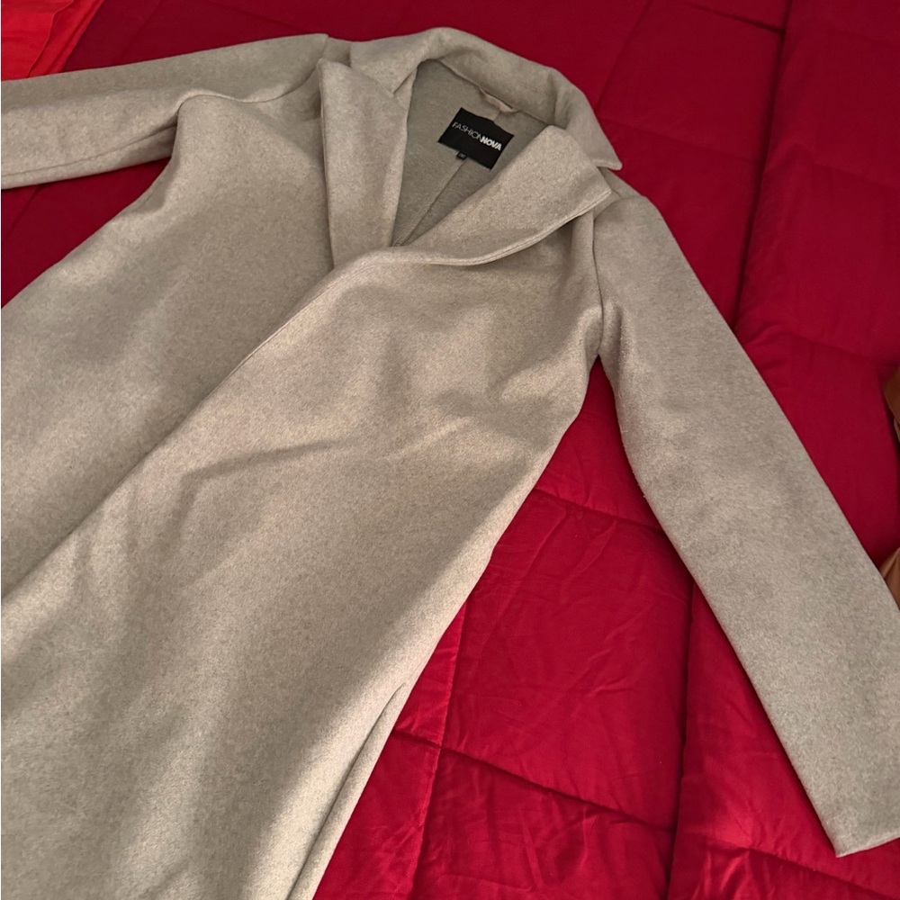 Fashion Nova oatmeal Wool-Blend Trench Coat